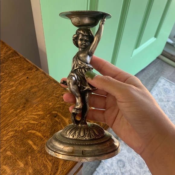 Antique Silver Plated decor item (candle holder) - Picture 4 of 6